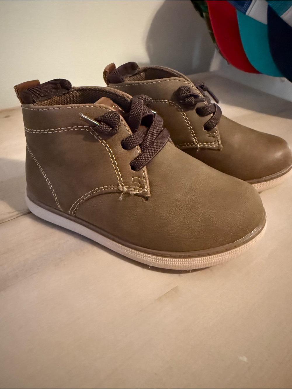 Crown Vintage Kids Taupe Lace-Up Ankle Boots